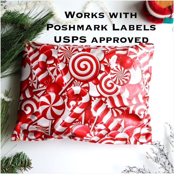 50 10X13 Poly Mailers, Candy Cane Envelopes PRICE IS FIRM - Picture 2 of 6